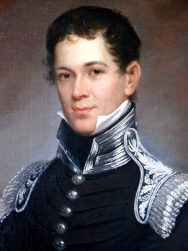 A Magnificent oil portrait of a company grade officer of a United States Army Infantry regiment circa 1818-1832.  